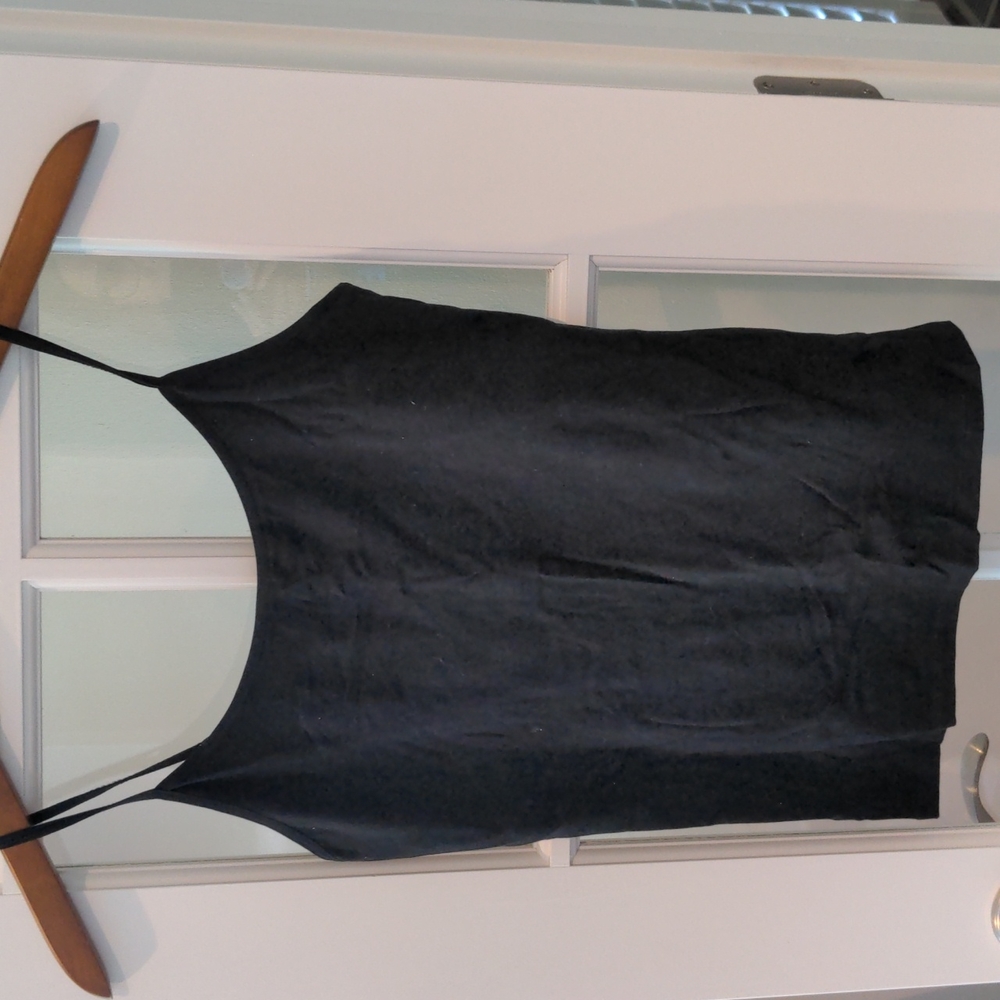 NWT Active Basic Black Cami with Built in Shelf Bra.  Size L